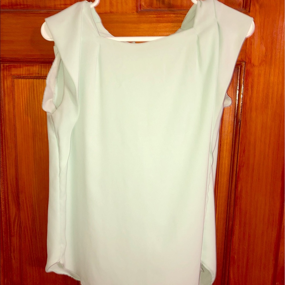 Mint green chiffon work shirt
